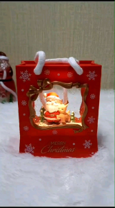 Kotak Musik Lampu Tas Santa Kado Natal Hadiah Hampers Christmas