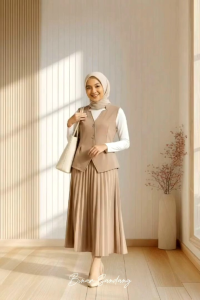 Vest wanita rompi wanita kekinian scuba premium korean style