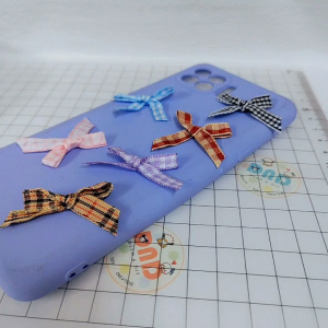 6pcs/set 格子蝴蝶结织带丝带 奶油胶手机壳发绳车挂 手工饰品材料配件 Resin Cream Glue Diy Accessories Decoration Phone Case Handcraft Handmade Jewelry DC956