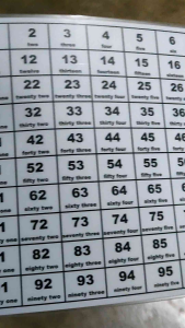 1-100 numbers flash card for kids learning