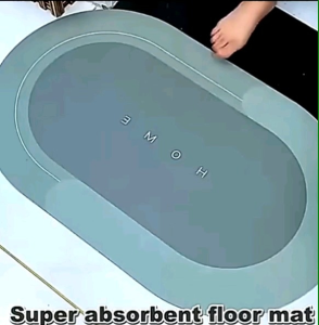 Oval Diatomaceous Earth Bath Mat Super Absorbent Quick Dry Bathroom Mat Non Slip Shower Room Floor Rug Water Absorbing Doormat for Toilet Entrance