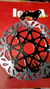 Piringan Cakram Depan Igawa Hitam Gerigi Uk 300mm Plus Breket Motor Jupiter Z