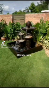 S9 Ball 4x4 Feng Shui Water Pond  Fountain Ball Garden Water Feature Balinese Sandstone 风水流水喷泉瀑布池喷泉球 Waterfall Home