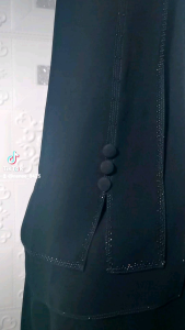 ฮีญาบผ่าข้างผ้าอาบาย่าสึดำ ติดเพชรติดกระดุม ผ้าเสื้อผ้าผู้หญิง