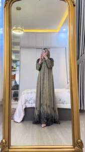 Gamis Hijab Aulia Ceruty Babydoll Elegan Mewah Kekinian // Set Gamis Hijab Wanita Terbaru Fashion Muslim 2026