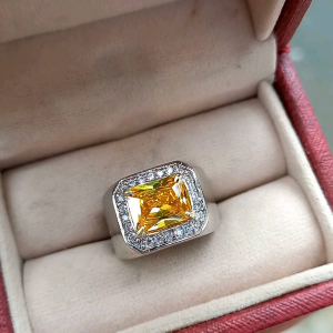 Cincin Batu Yellow Topaz Mewah Size Kantoran
