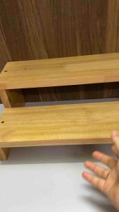 Kệ gỗ 2 tầng trang trí đa năng bằng gỗ cao su tự nhiên chắc chắn