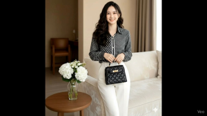 Kemeja Silk Premium Motif Houndstooth Black Elegance – Kemeja wanita terpopuler / Baju kemeja wanita lengan pendek / Atasan kemeja wanita lengan panjang / Blouse kemeja terbaru / Kemeja cewek terlaris / Hem wanita kekinian