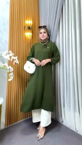 Long Tunik Difa Dress // Atasan Tunik Crinkle Premium