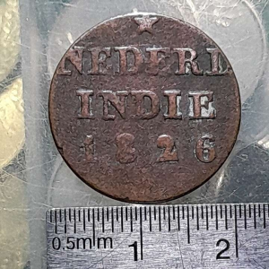 Koin Ned Indie Koleksi kuno Jadul ¼ Stuiver ( 1 duit ) Tahun 1826 BEKAS