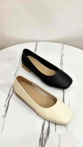 BREVINNI Runna Square Toe Low Block Heel Flats || Sepatu Flat Wanita Square Toe Hak Pendek || Flat Shoes Wanita Square Toe Low Block Heels || Sepatu Casual Elegan Wanita