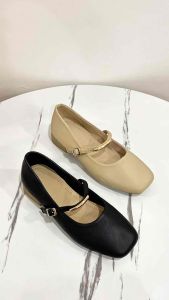 BREVINNI Shannon Square Toe Low Block Heel Flats || Mary Jane Flats Square Toe Low Block Heel with Buckle Strap || Sepatu Mary Jane Casual Elegan Wanita ||