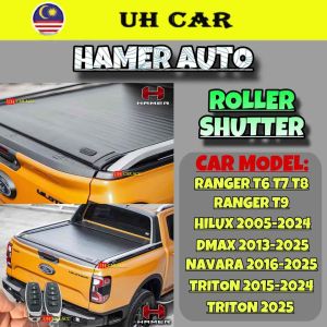 (HAMER AUTO) Ranger T6 T7 T8 T9 Dmax Hilux Vigo Revo Rogue Navara Np300 Pro4x Triton Power Roller Shutter Lid Bed Cover