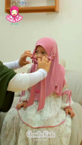 Qonita Kids - Gamis Kinara Set (0 - 10 thn + Satu Set Hijab) Gamis anak perempuan Baju Muslim adem