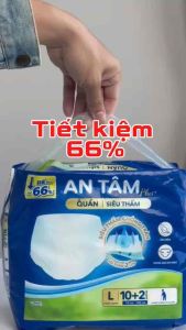 120 Miếng Bỉm quần người già cao cấp An Tâm size M-XL từ 30-85kg mềm mại thấm hút tốt