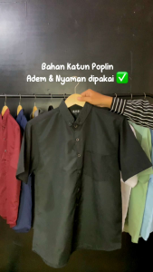Baju Kemeja Pria Polos Lengan Pendek Slimfit Jumbo Oversize Dewasa Premium Pria SMB