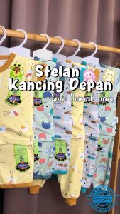 Setelan Baju Bayi Pendek Panjang Ridges Newborn / Baju Baby Kancing Depan Anak 0-1 tahunan / Piyama Bayi / Baju Santai Bayi Adem Piyama Bayi Campuran Cotton-Polyster - Lazada