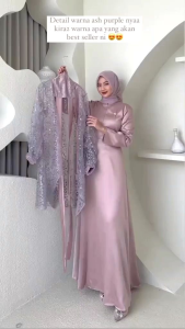 Dress Fuji one set outer/cardigan brukat dress kondangan/pesta/Bridesmaids model A terbaru