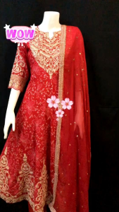 ✈️India Dress Fabric Reyon frock-Pent Dupatta Zari Work(set)ชุดเซ็ต3ชิ้น คอตตอลแบรนด์เกรดพรีเมี่ยมจากอินเดีย พร้อมส่ง