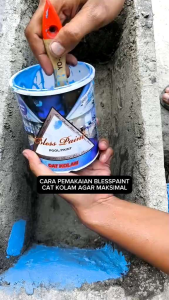 Cat kolam renang ikan koi anti bocor anti lumut merk Bless Paint Pool Pain 1kg untuk kolam renang