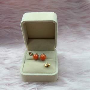 Corales Orange Stone Stand Earrings Hypoallergenic