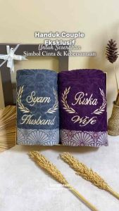 Handuk Couple Bordir Nama Spesial Wedding