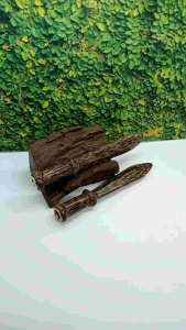 Cangklong Once pipa kayu liwung hitam motif pedang D10