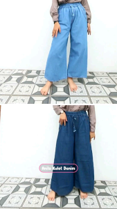 𝐉𝐔𝐇𝐃𝐀 - Celana Kulot Denim Wanita celana panjang wanita model bawahan polos dan rawis