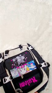 Tas Kuromi Cinnamoroll Terbaru Korean / Tas Fashion Trendy / Tas Kuromi Perempuan / Tas Anak Sekolah / Tas Kuromi Termurah Ransel Kanvas