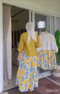 HAVEL SET ROK REMPEL MAYUNG CRINKLE MOTIF BUNGA LD 115 / SETELAN HAVEL TERBARU WANITA / ONESET ROK WANITA TERKINI 2003 / GRATIS ONGKIR / BISA COD