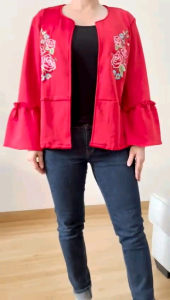 ●ECLAIRE● 0IS Blazer Scuba Imlek Lunar CNY Natal Christmas Kemerdekaan Agustusan Motif Bordir Embroidery Embroidered Bunga Flower Floral 354