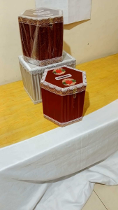 Kotak angpo/Tempat amplop undangan/Segi enam/Maroon