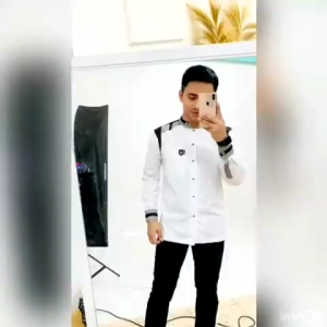 Baju Koko Lengan Panjang Terbaru Hilwa Warna Putih Kemko Hadroh Pria Gus Azmi Motif Tanduk Rusa Kemeja Muslim Pria Motif Lidah Cobra Seragam Azzahir Sinergi XXL Koko Distro Santri