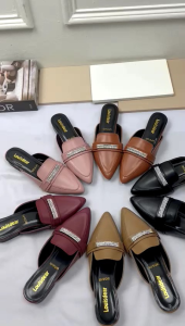 Sepatu slip on line mutiara heels 2 cm bahan Doff LOUISDEAR