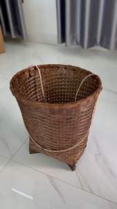 ตะกร้าเก็บชา กระบุ๋งเก็บชา ตะกร้าเก็บของ ตะกร้าสานไม้ (พร้อมส่ง)