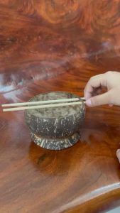 กะลา ถ้วยกะลา ถ้วยกะลามีรูใส่ตะเกียบ กะลามะพร้าว พร้อมส่ง