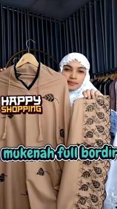 Mukena Dewasa Khadijah Bordir Motif Daun Super Jumbo Viral Mukena Dewasa Mewah Terbaru 2025