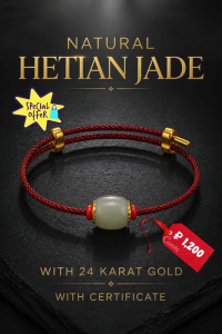 Natural Hetian Jade Bangle Bracelet with 24 Karat Gold and Certificate