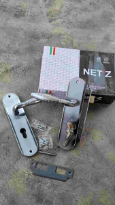 Gagang Kunci Pintu 20 mm minimalis Heandle Premiun 20cm slot Hendel Pintu Set Oval Hitam Elegan