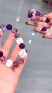 [Spiritual Protection] Amethyst + Clear Quartz Bracelet | Attract Luck Boost Energy Protect Love! Perfect for 9 Purple Fire Year Feng Shui | Good Luck Health Happiness Crystal | Fashionable Gift or Personal Use!【灵性守护】九紫离火年吸引好运提升能量守护爱情