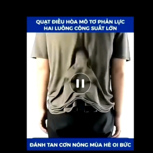 Quạt Điều Hoà Tích Điện Đeo Thắt Lưng.Đeo Cổ 4 Tốc Độ 2 Luồng Gió.Kèm pin Củ Xạc