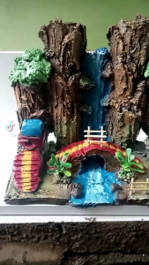 HIASAN AQUARIUM AQUASCAPE TEBINGAN TEMA GUNUNG DAN PANTAI P25 L15 T20 (KHUSUS AREA PULAU JAWA)