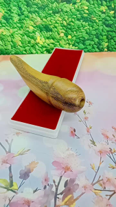 Cangklong Once pipa kayu kelor emas model unik dan antik F85