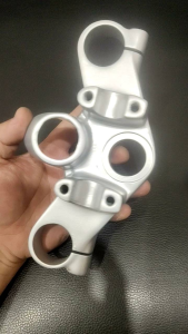 Dudukan Stang Atas NINJA S SS Warna Silver Bahan Tebal