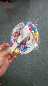 combo dĩa giấy 14cm (10 dĩa + 10 muỗng)