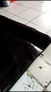 karung kurir pakai resleting dan pakai kancing warna hitam terpal Korea tipe A12 tebal kualitas terjamin