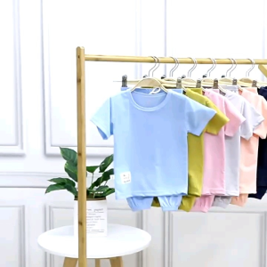 ins ice silk breathable summer set ware kids outdoor korean style plain colour 童装夏季韩系套装