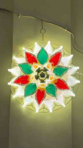 Christmas Lantern Capiz Parol poinsettia 16inches 220v