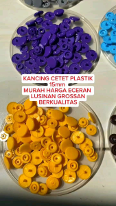 Kancing Cetet Jepret Snap Button Plastik Bentuk Bulat Ukuran 15mm KODE 1515 T8 ISI 12 PASANG HARGA ECERAN