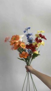 [6 Cabang] Ranunculus Butterfly Colorful Artificial Flower Bunga Palsu Premium